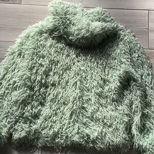 Sky's Is The Limit Grenn Fluffy Sweater